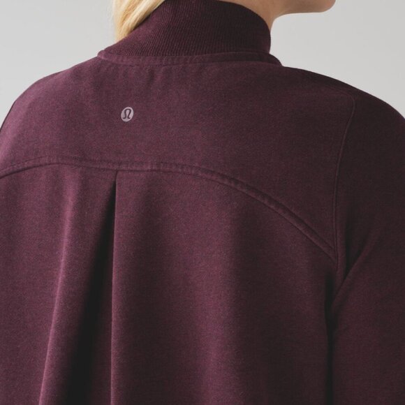 Lululemon - Pleat to Street Bomber in Heathered Bordeaux - Stretch Terry, 6 - Picture 6 of 13